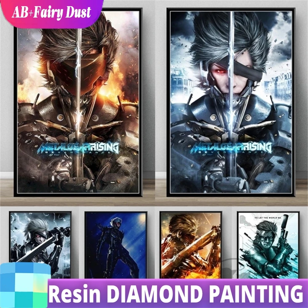 الراتنج AB الجنية الغبار ميتال جير ارتفاع الانتقام الماس اللوحة 5D كيت كامل فسيفساء عبر غرزة التطريز ديكور المنزل