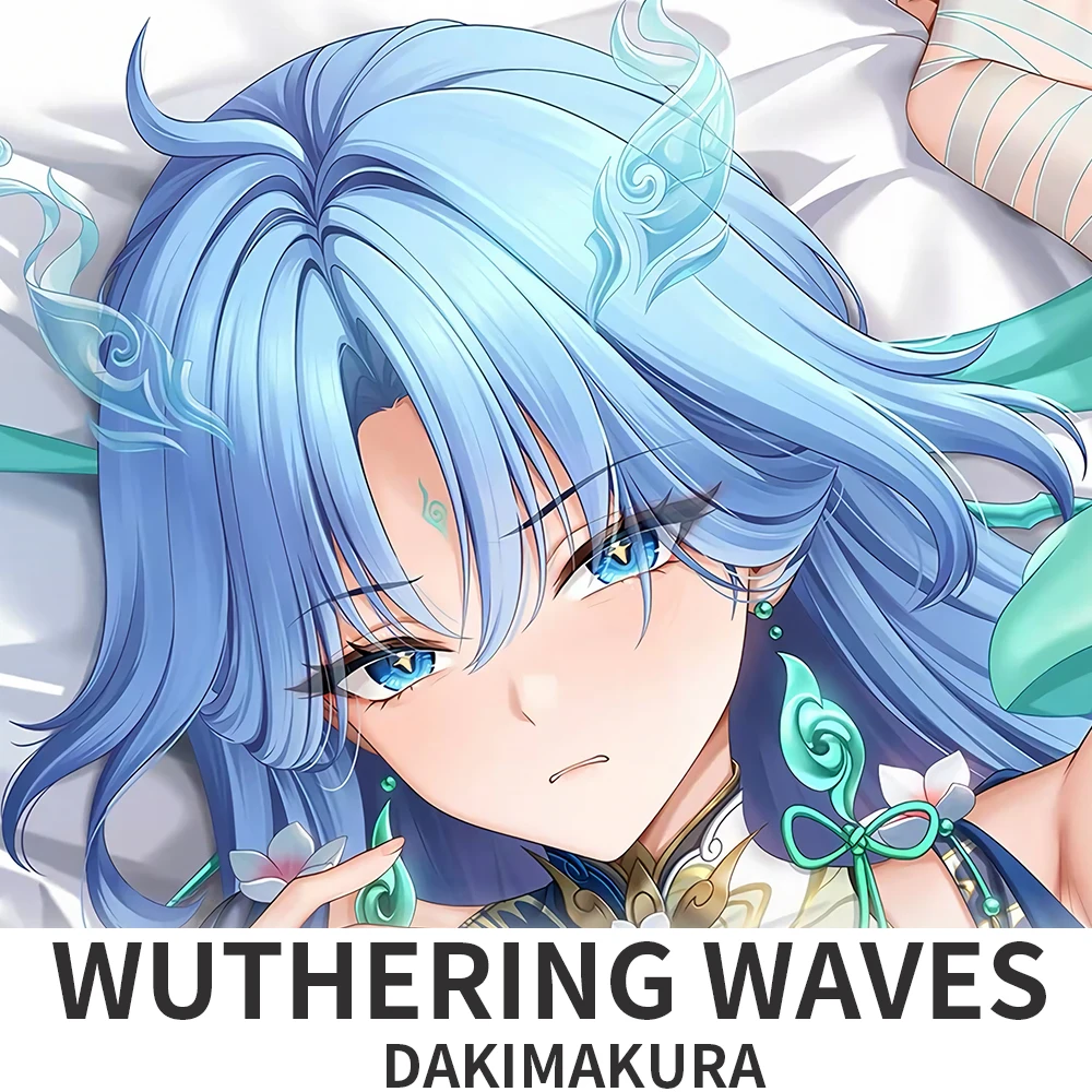 Wuthering Waves Dakimakura Hugging Body Pillow Case Anime Qingxiao Cosplay Otaku Cushion Cover Bedding