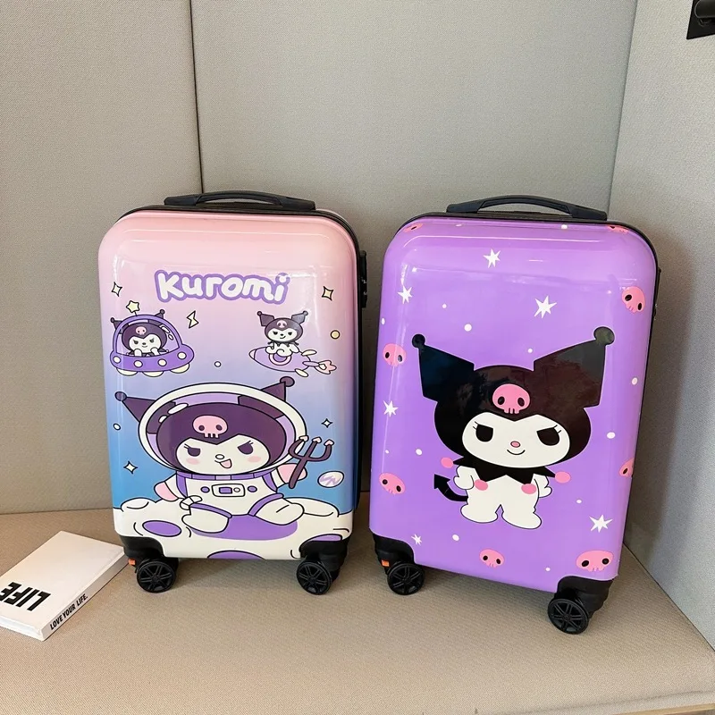 High-Capacity Children Cartoon Kuromi Kt Melody Printing Student Suitcase 20 Inch Suitcase Travel New Sanrio Cute Boarding Case