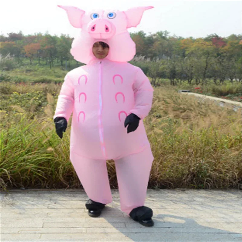

Inflatable pink pig costume adult kids dress anime cosplay costume New Year pig cute funny party cosplay clothes