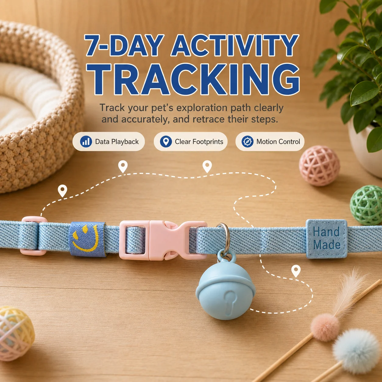 Anti-Lost Pet Collar for Airtag GPS Tracker IOS & Android OS Bell Necklace Dog Cat Tracker Collar Waterproof