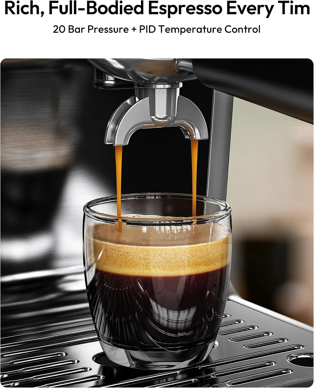 Espresso Machine with Grinder, 20 Bar Professional Espresso Coffee Maker for Home,with Milk Frother for Latte, Cappuccino