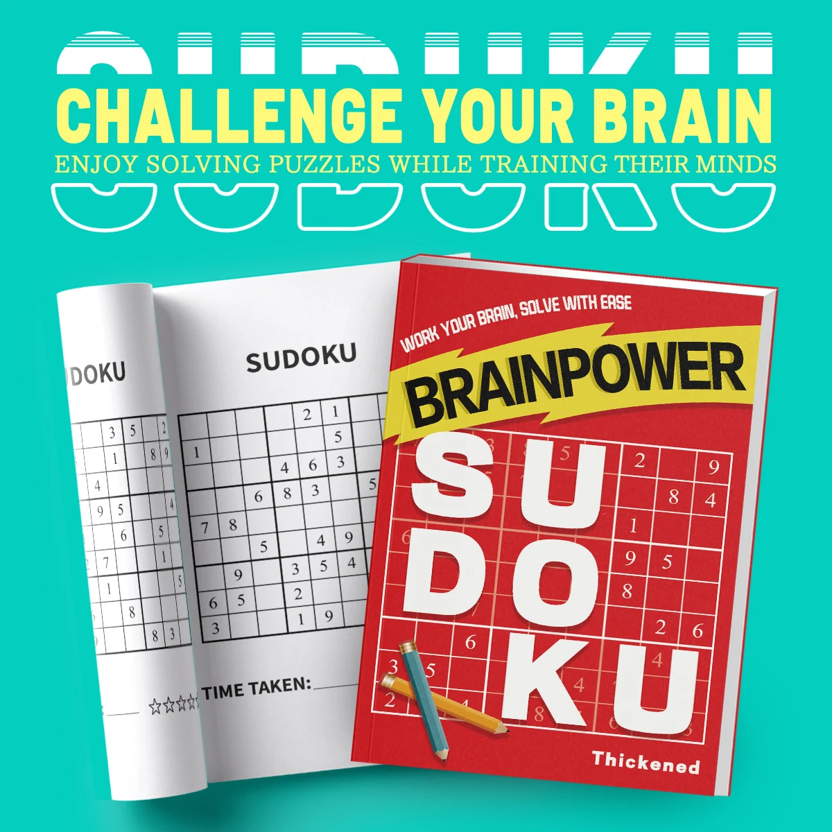 Kids Early Education Sudoku Puzzle Book, Brain Teaser Logic Game Workbook, Number Reasoning Training Book for Toddlers