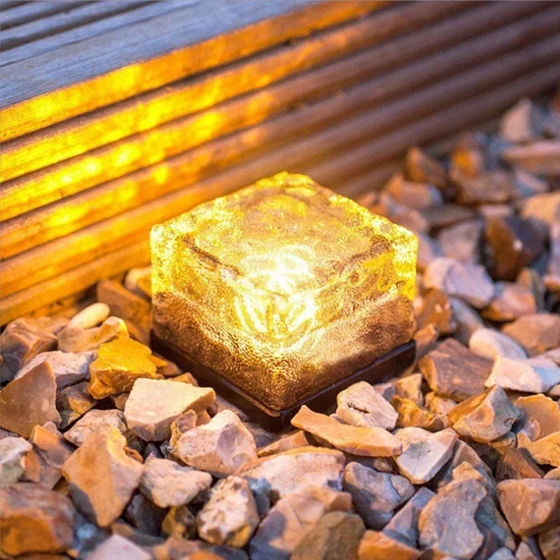 

Solar Brick Lights Ice Cube Light Lamp Frosted LED Landscape Light Buried Light for Outdoor Night Lamp Garden Pathway Decoration