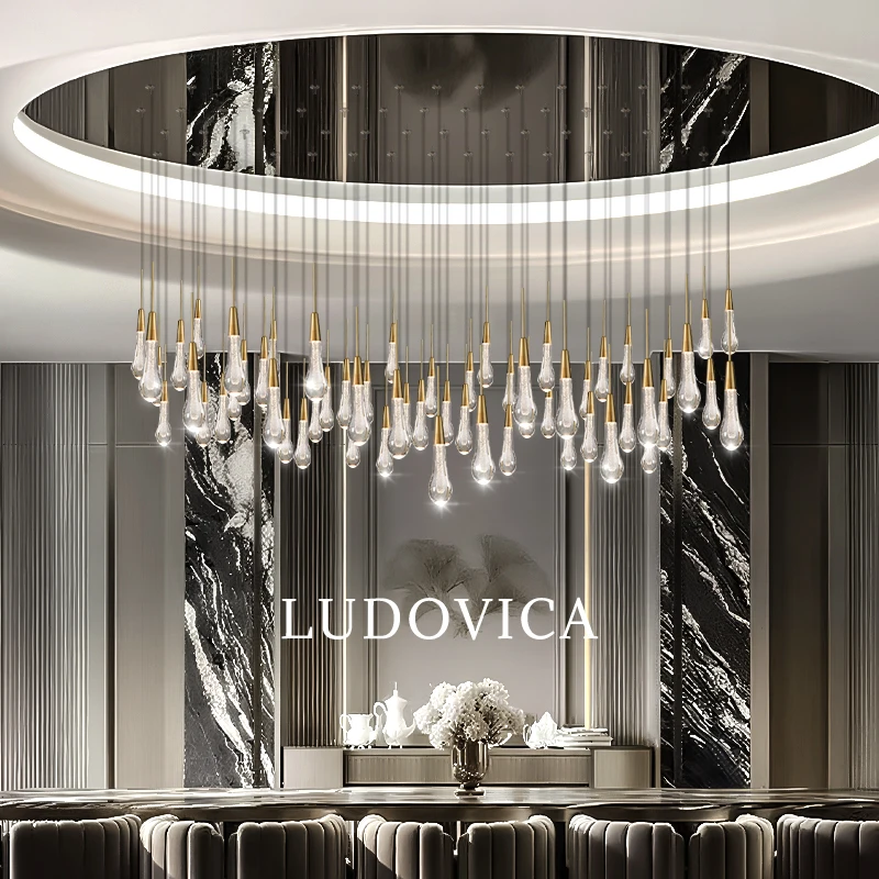 

Заводской отель, подвесной светильник, гостиная, ресторан, большая светодиодная люстра, вилла, роскошная лестница, проект, люстра на заказ