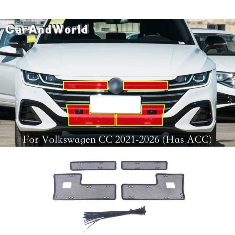 

For Volkswagen Arteon VW CC 2010-2026 Grills Insert Net Radiator Condenser Protective Cover Anti Insect Sand Mesh Accessory