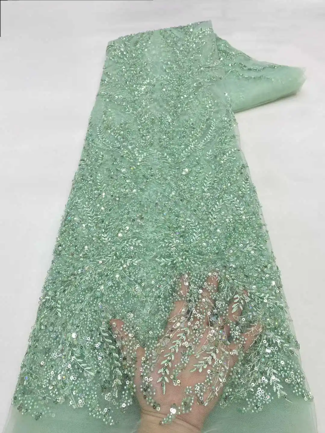 فاخر النيجيري تول مطرز أقمشة الدانتيل الأفريقي الفرنسي الترتر 2025 التطريز الدانتيل النيجيري لحفل الزفاف مساء الخياطة #6