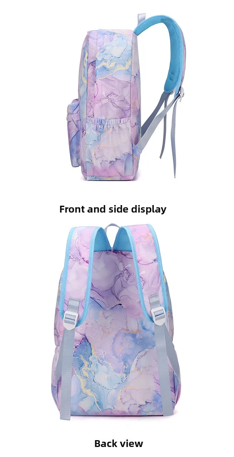 Kochou Shinobu Print School Backpack Set with Lunch Bag Pencil Case for Girls Kids Student Bookbag