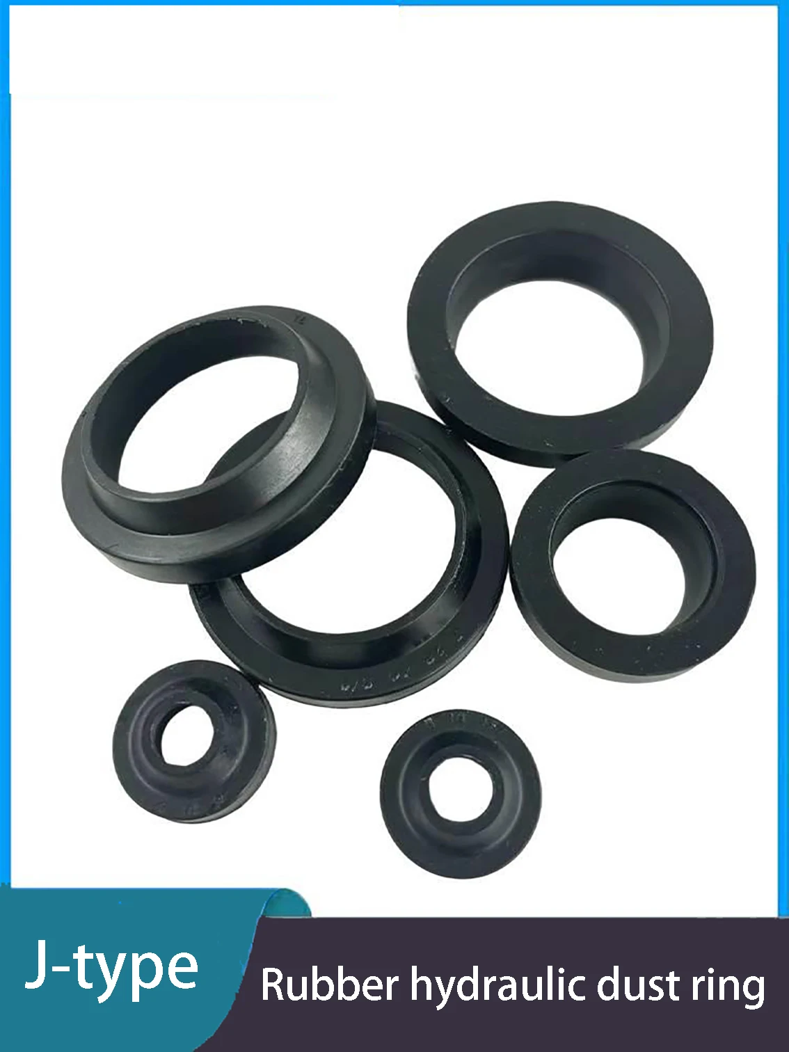 1PCS Nitrile Rubber J-shaped Oil Seal Hydraulic Cylinder Wear-resistant Piston Rod Shaft Dustproof Oil Seal Ring Height 5/9mm