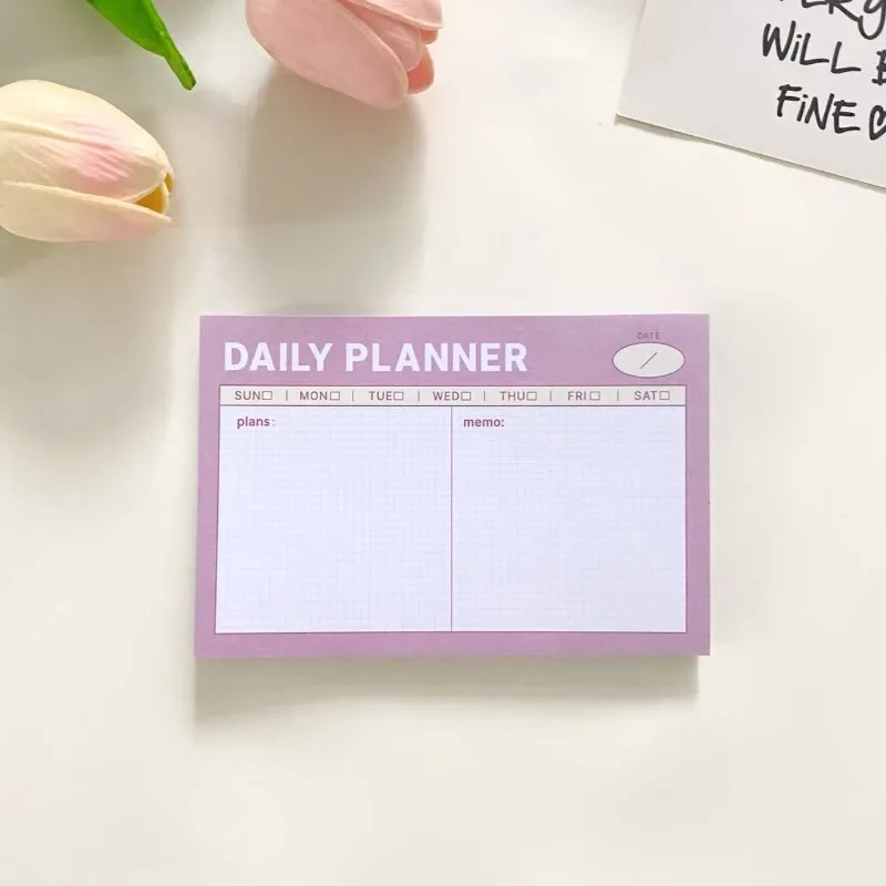 Korean Ins Style High Value Time List Series Note Book Plan Clock in Hand Account Material Message Paper Notepads