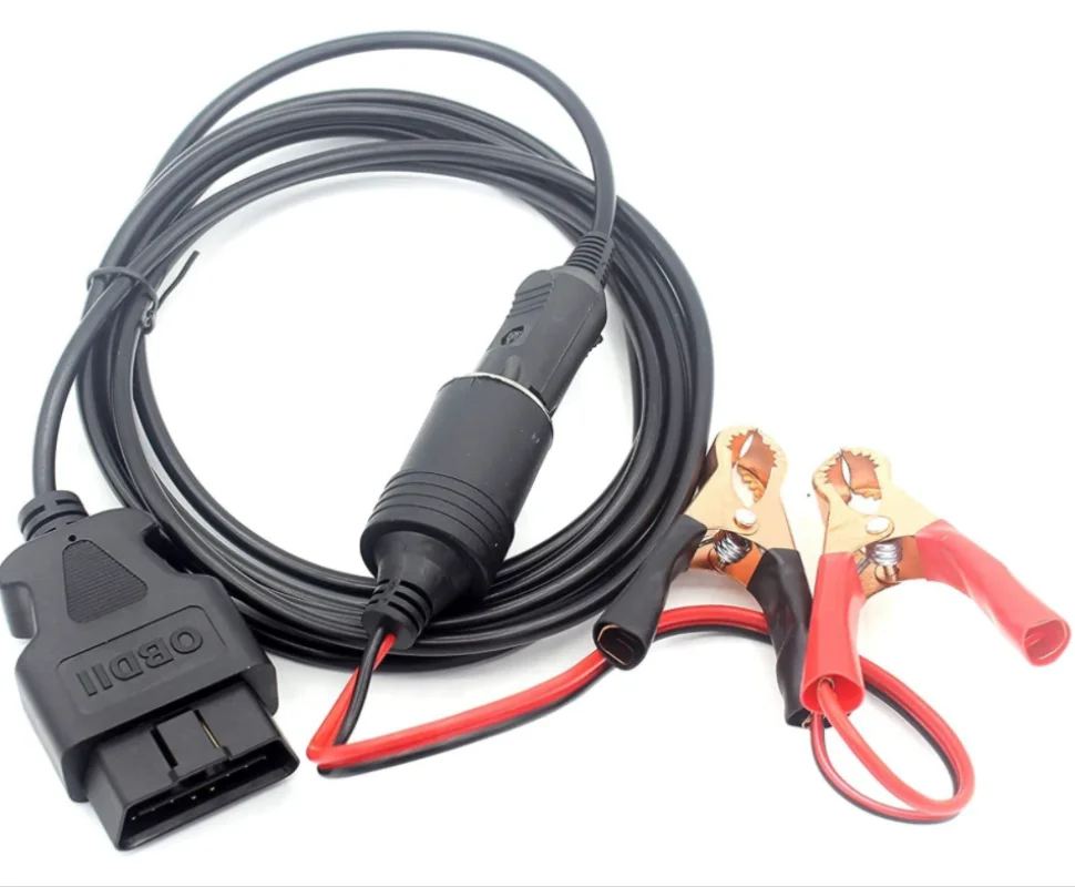 12V Power Car Cigarette Lighter Female To Alligator Clip  Socket Extension Cord To Terminal Clip-on Battery Adapter Auto Socket