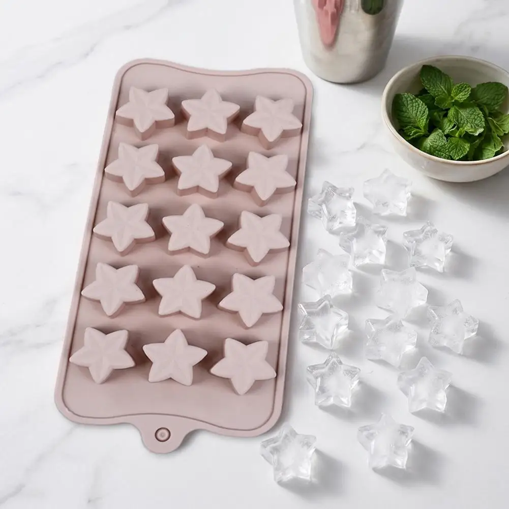 15-Piece Five-Pointed Star Silicone Chocolate Mold Creative Jelly Christmas Candy DIY Mold Ice Tray Baking Mold view 5