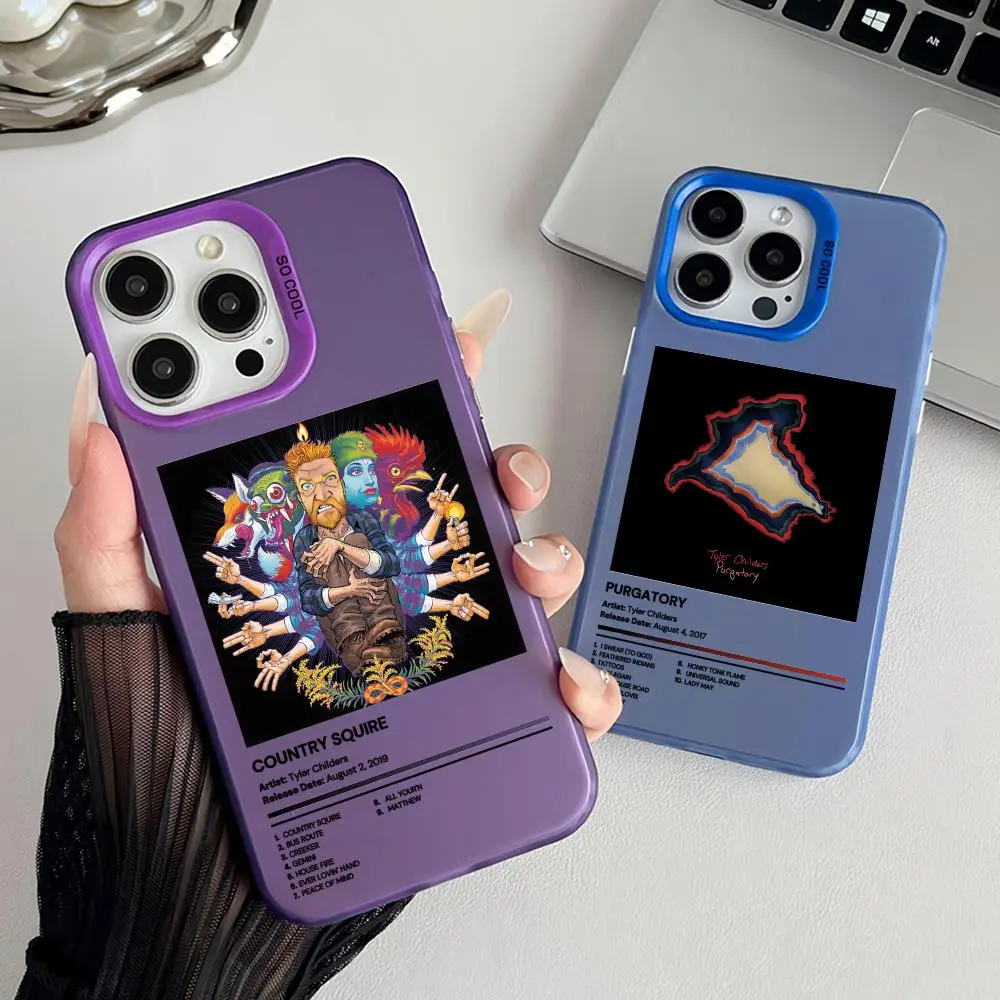 Coque de téléphone Singer Tyler C-Childers, finition mate, effet laser Aurora, pour iPhone 17 16 15 14 13 12 11 Pro Max Air, protection antichoc