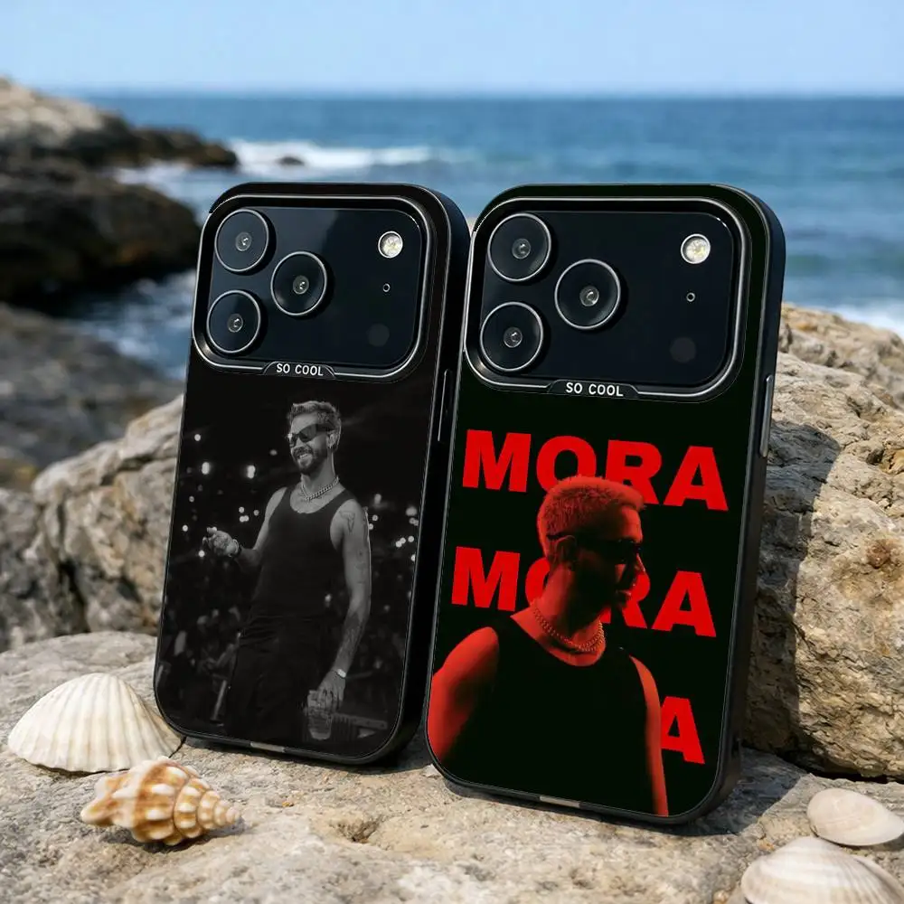 

M-Mora E-Estrella Phone Case For iPhone17,16,15,14,13,12,11,Pro,MAX Gray Matte Silicone Black Cover