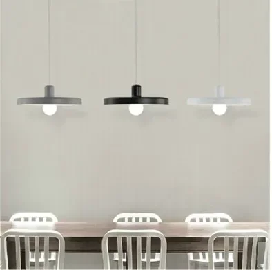 Modern Special Disc  Design Turntable Pendant Lights White Black Disc Pendant Lamp lustres e pendentes sala jantar luminarias