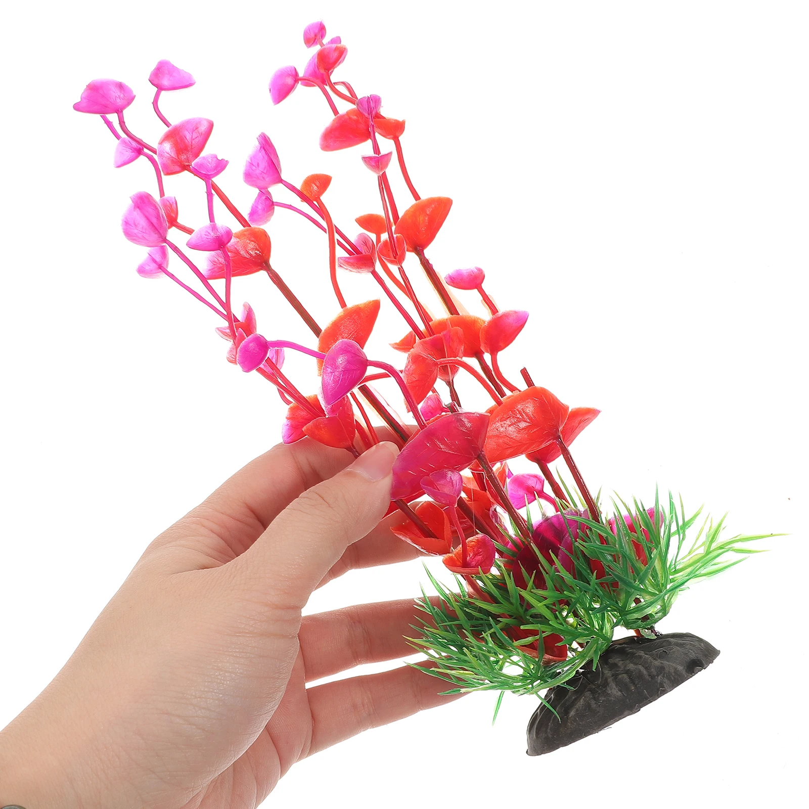 

2Pcs Easy Maintain Plastic Aquarium Plants Reptile Cage Fish Tank Decorations Natural Environment