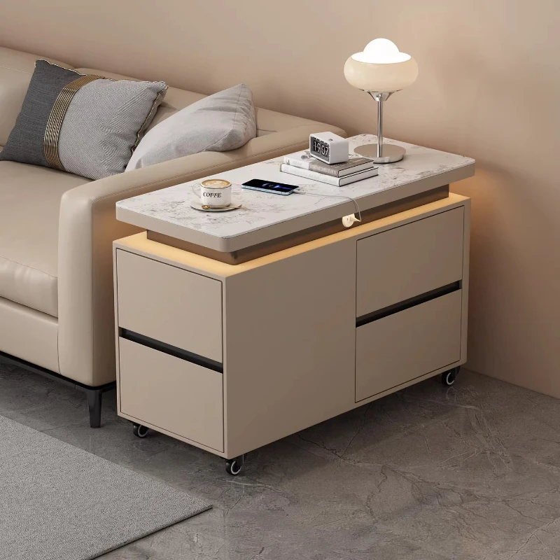 

Modern Simple Cream Style Mobile Cart Drawer Storage locker display cabinet Side cabinets chest of drawers for bedroom Furniture