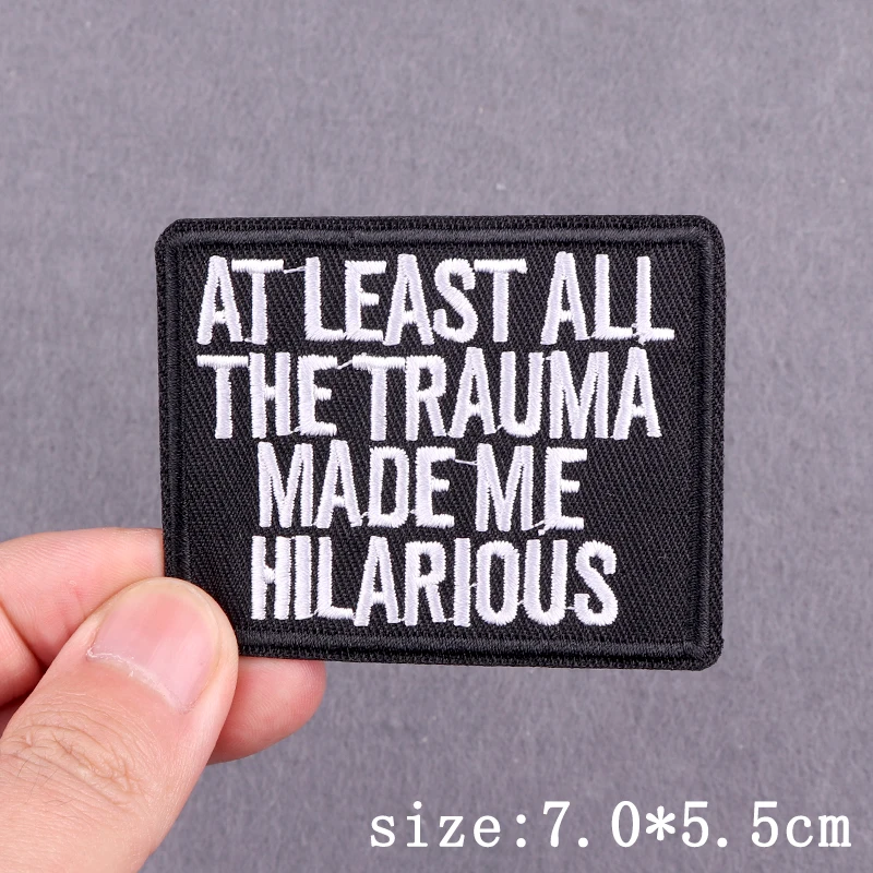 Punk Slogan Stickerei Patches Für Kleidung Buchstaben Copywriting Eisen Auf Patches Für Kleidung Auf Jeans Rucksack Hut Dekor Aufkleber – Detail 11