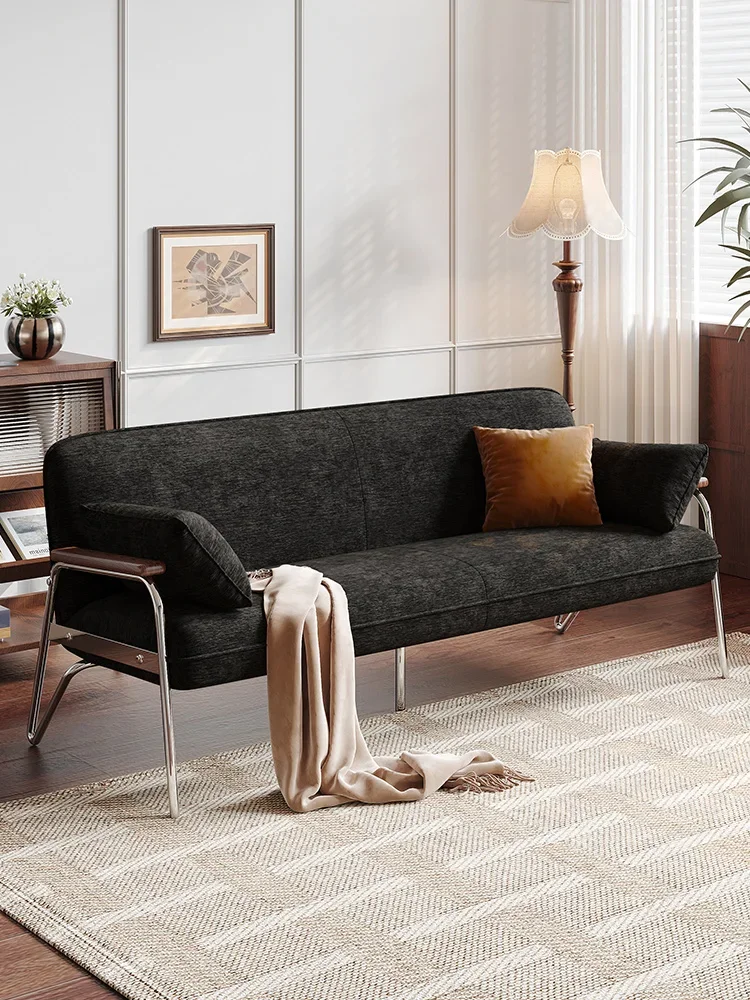 Medieval style solid wood fabric sofa small apartment modern simple apartment bed and breakfast sofa chair