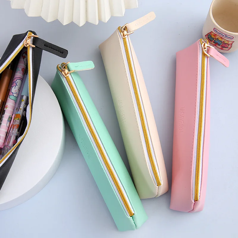 Small PU Leather Pencil Bag Cute Pencil Case School Stationery Storage Bag Kawaii Girl Pen Case Student Pen Bag School Supplies