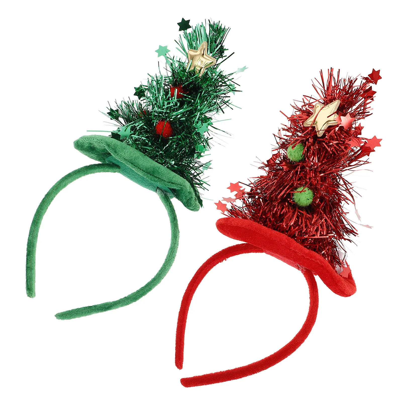 

2 Pcs Christmas Tree Headband Xmas Hair Accessories Hoop Hat Bands Decorations Flash