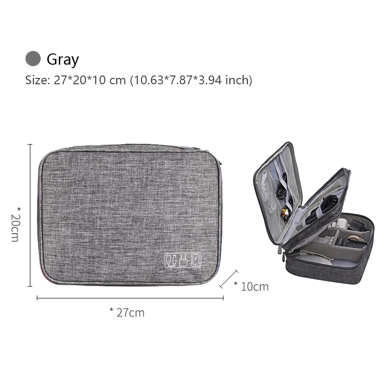 Sac de voyage pour hommes, bagages à main, chargeur, câble, gadgets, casque, banque d'alimentation, électronique, numérique, accessoires de stockage