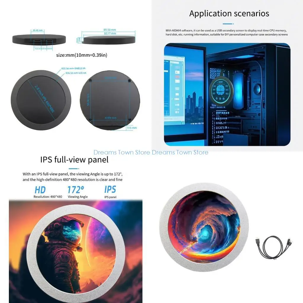 

HX6A 2.8in USB Power Computer System Monitor Rotatable And Spectrum Visualization