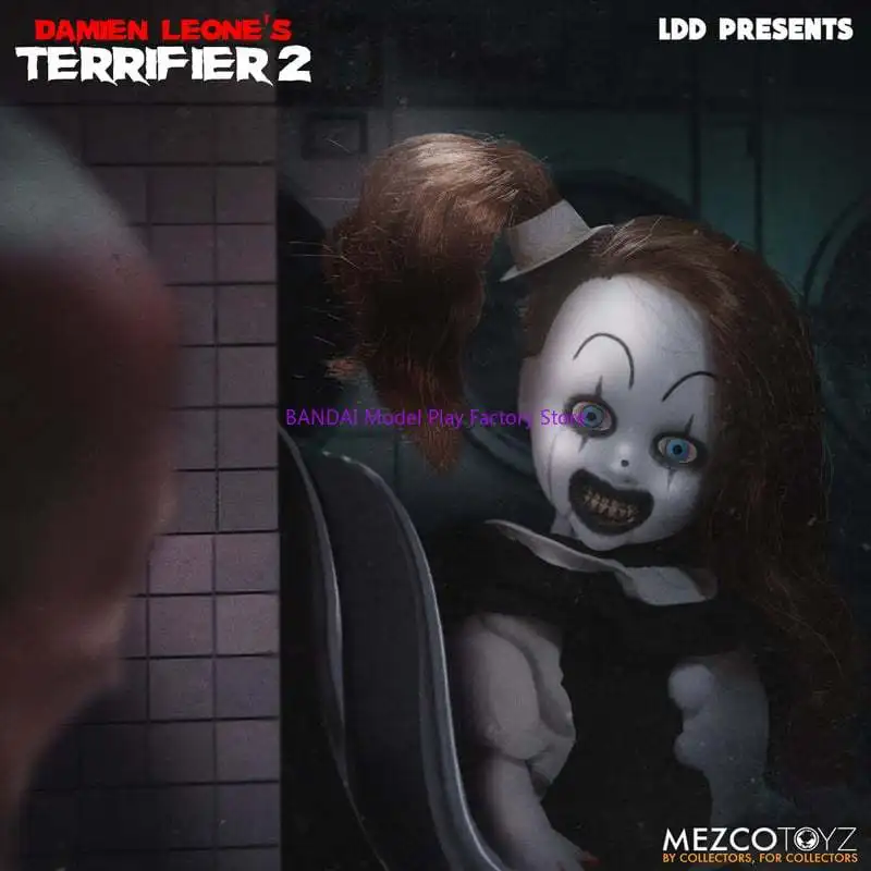 Original Mezco Toyz Terrifier 2 Little Pale Girl Living Dead Dolls LDD Present DAMIEN LEONE‘s Window Box In Stock Figures Model
