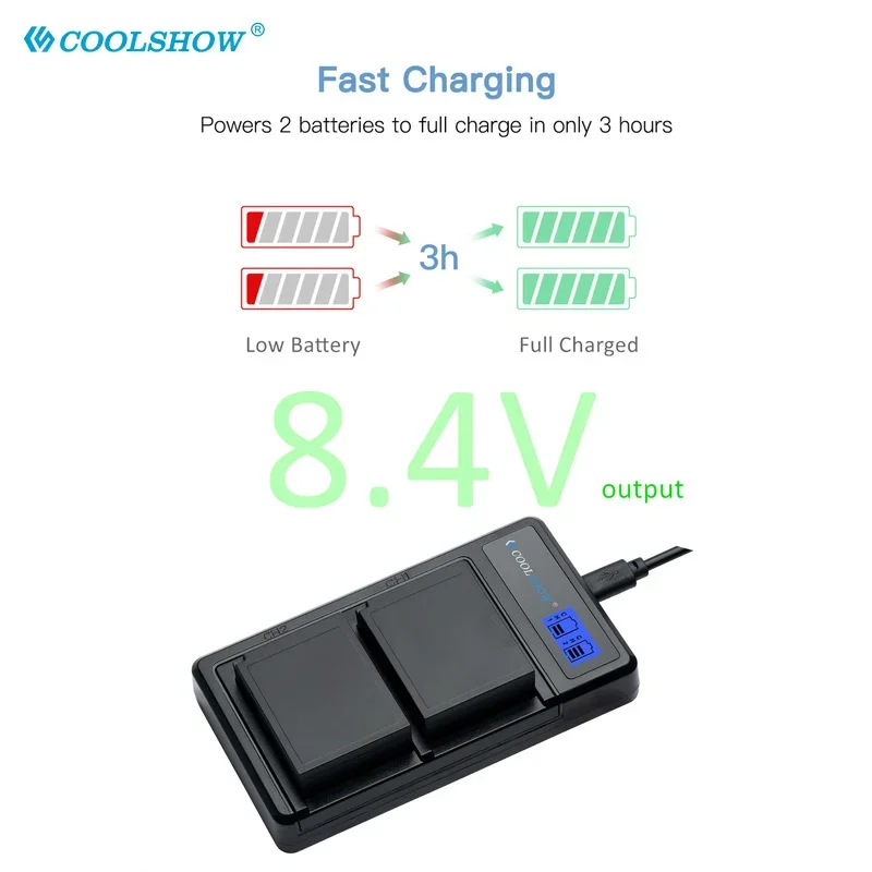 NPW126 NP-W126S Battery Charger for Fujifilm X-A1 X-H1 X100F XPRO1 HS50EXR XT1 X-T2 X-E1 X- T10 X-T20 Camera Batteries Charger