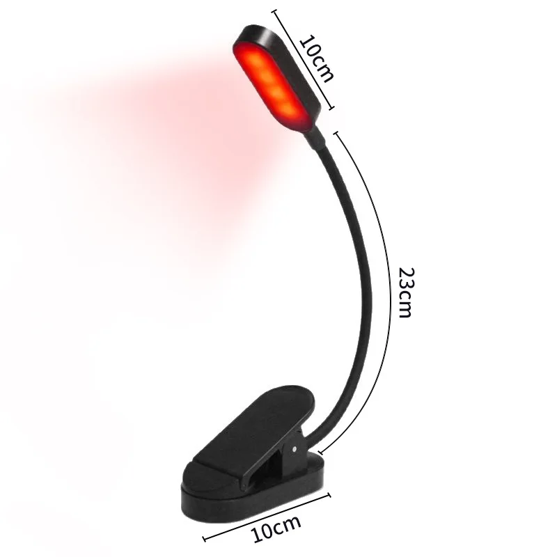 ShinyYing USB-C Rechargeable Clip Light, 3 Color Modes Dimmable Portable Desk Lamp Reading Study, 2.4W Eye Care