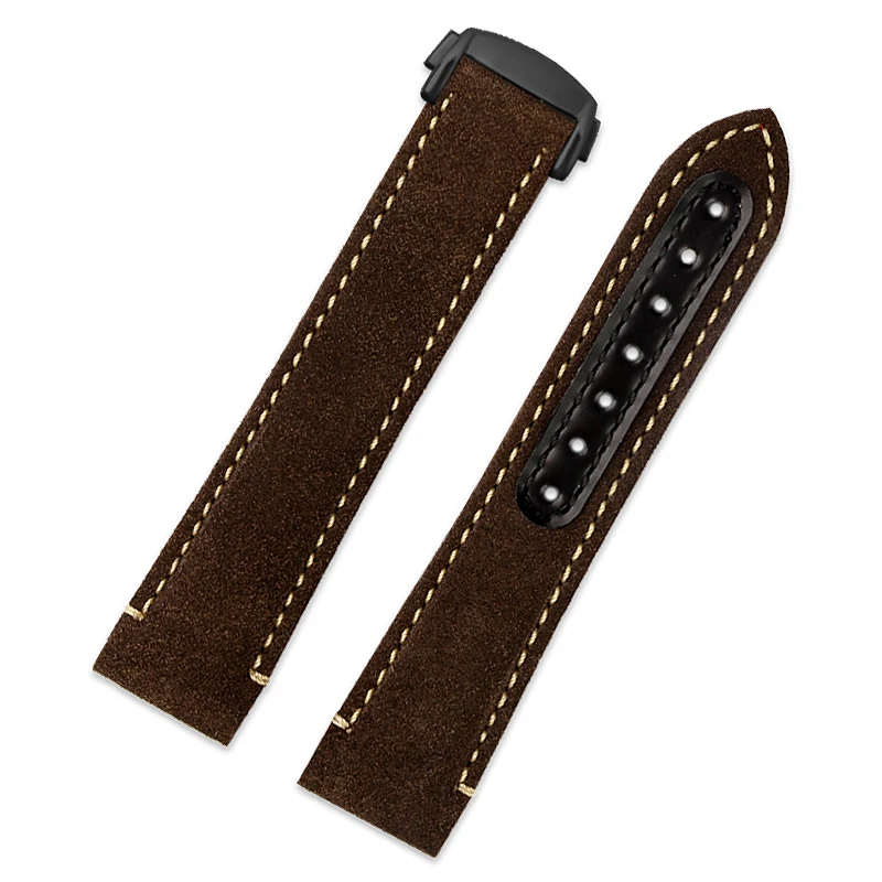 21mm High quality curved end watchband For OMEGA Supermaster 311.92 Vintage Frosted Genuine leather Watch strap man Accessories