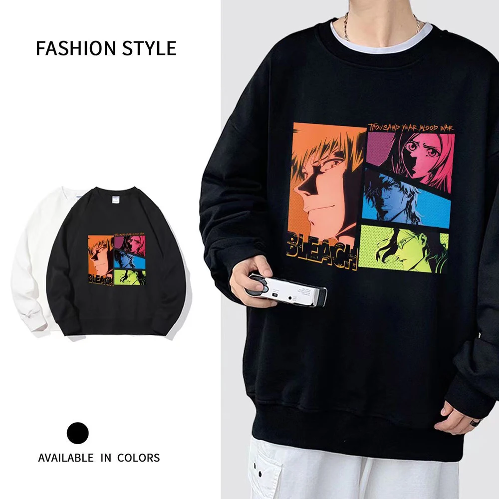 Bleach Anime Sweatshirts Oversized Men Pullover Tracksuit Women Long Sleeve Top Manga Graphic Winter Streetwear Couple Clothes