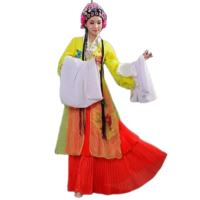 فستان رقص شعبي صيني بأكمام طويلة، زي قديم، ملابس نسائية للمسرح، رداء ملابس أوبرا بكين التقليدية