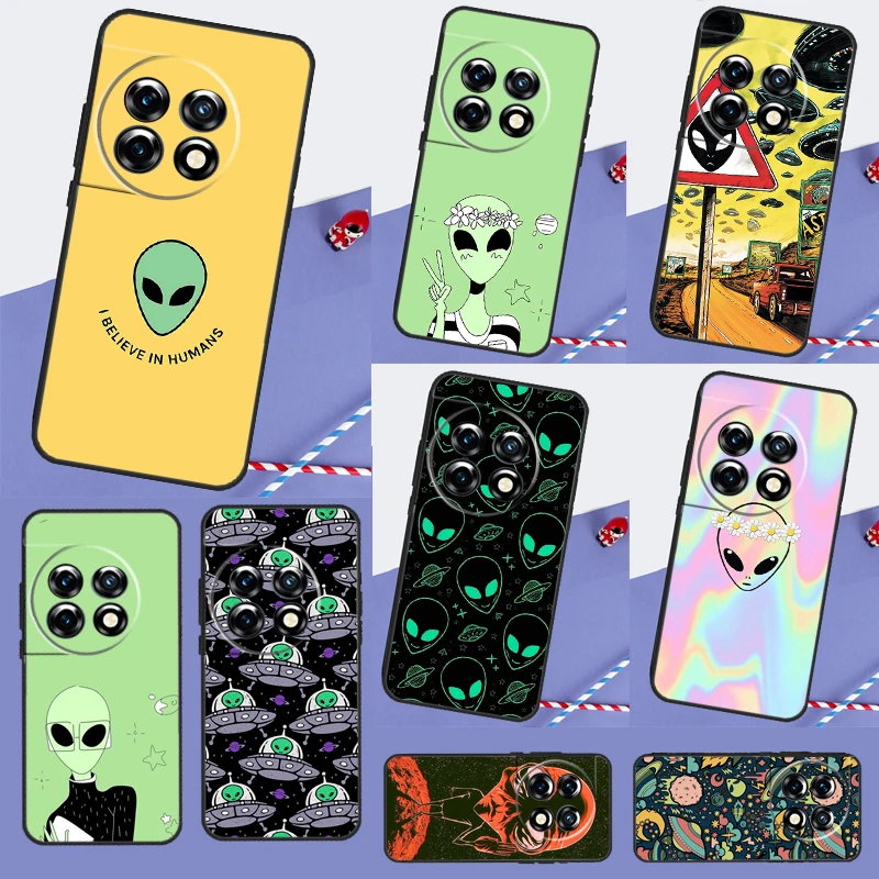 Funda de alienígena de dibujos animados para OnePlus 13 12 R 11 9 10 Pro 8T 9RT 10T OnePlus Nord CE 4 2 3 Lite N20 N30