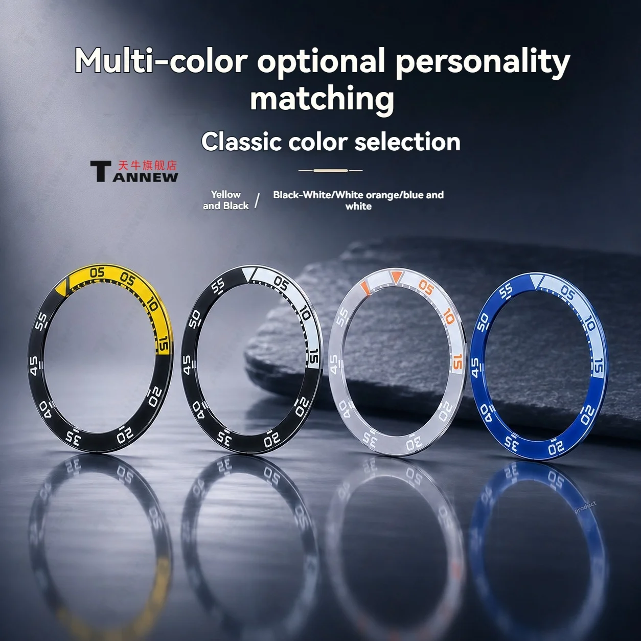 For IWC Aquatimer 376701 Series, 42x33.6mm Sapphire Luminous Bezel Insert with Double Sided Adhesive, Graduated Diving Ring