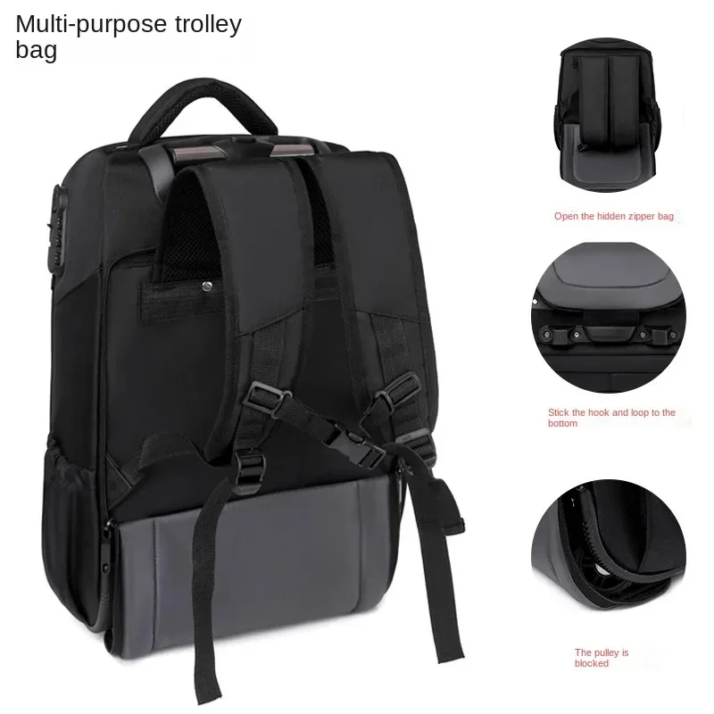 18 inch Travel Trolley Bag With Wheels Men Rolling Luggage Wheeled Backpack Business Trolley Backpack Suitcase Carry On Luggage