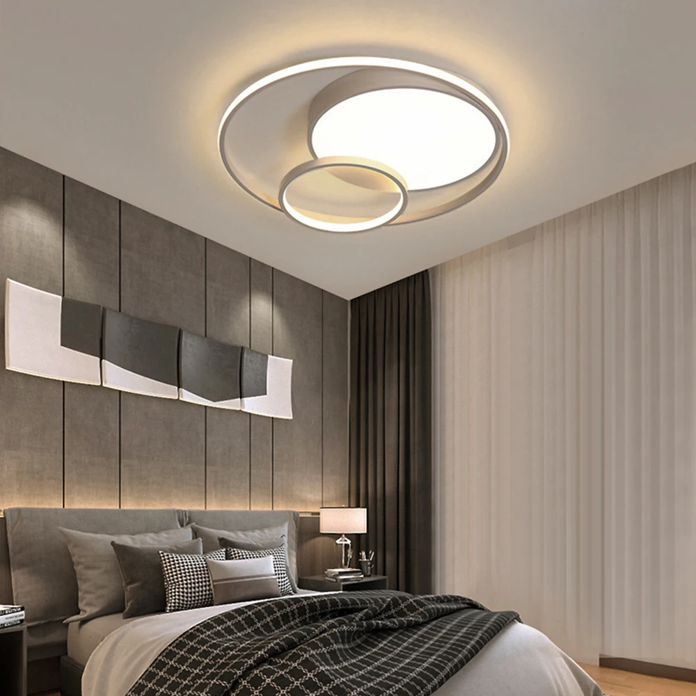 

110-240V Acrylic Iron LED Ceiling Light Illuminated Area 12㎡ -18㎡ for Living Room Dining Room Study Room White