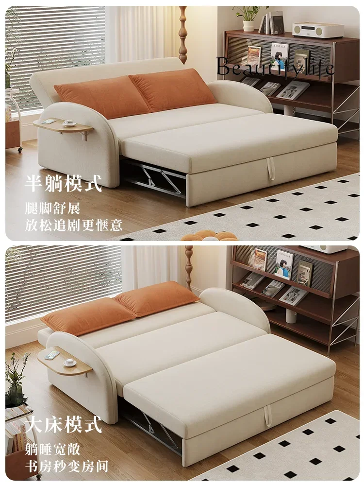 O10 Bedroom Sofa Bed Double 1 Meter 2 Folding Dual-purpose Multi-functional Small Apartment Telescopic Sofa Variable Bed