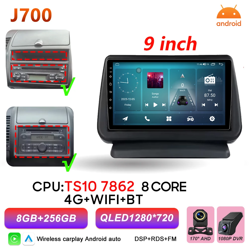 Android 16 Auto autoradio voor Nissan Note 2004 2005 2006 2007 2008 - 2012 Carplay multimediaspeler GPS navigatie DSP BT stereo - afbeelding 1