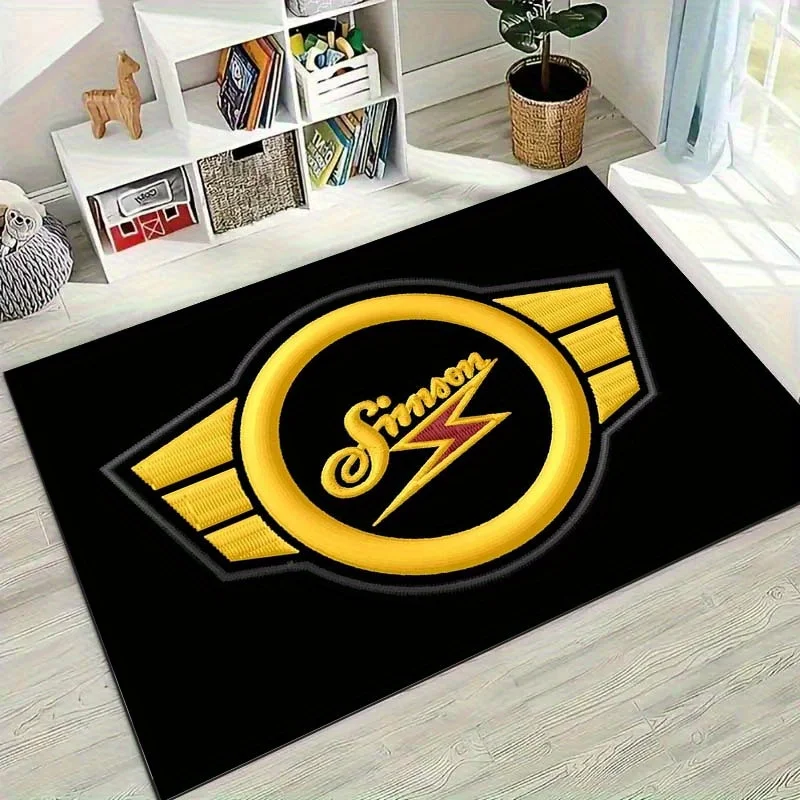 1pc Flannel Doormat, Outdoor Indoor Door Mat Souvenir and Holiday Gift, Premium Simson Logo Themed Mat, Non-Slip Soft Durable Po