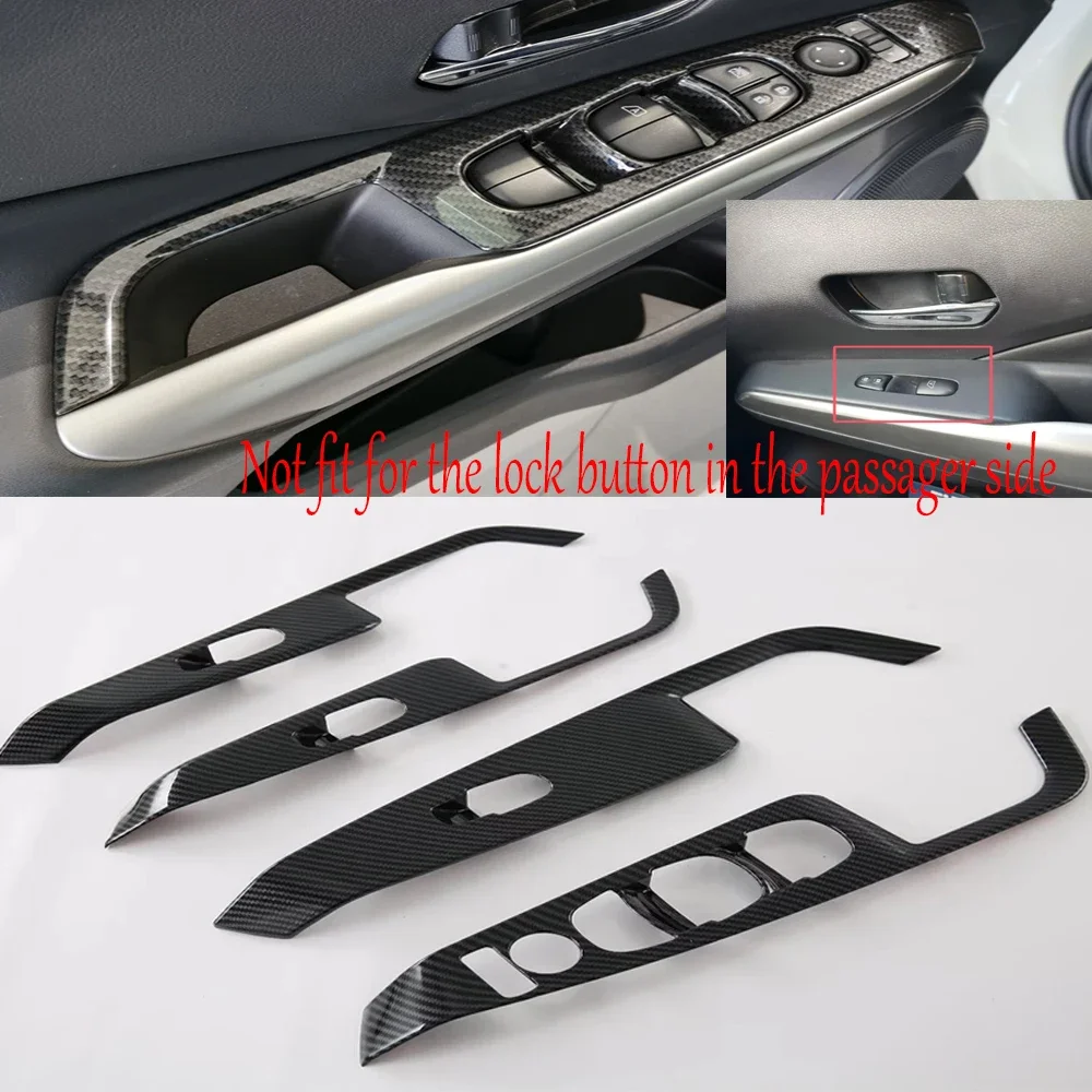 Car-styling Interior Accessory For Nissan Kicks 2017 2018 2019 2020 2021 Door Window Switch Lift Button Air Condition Cover Trim