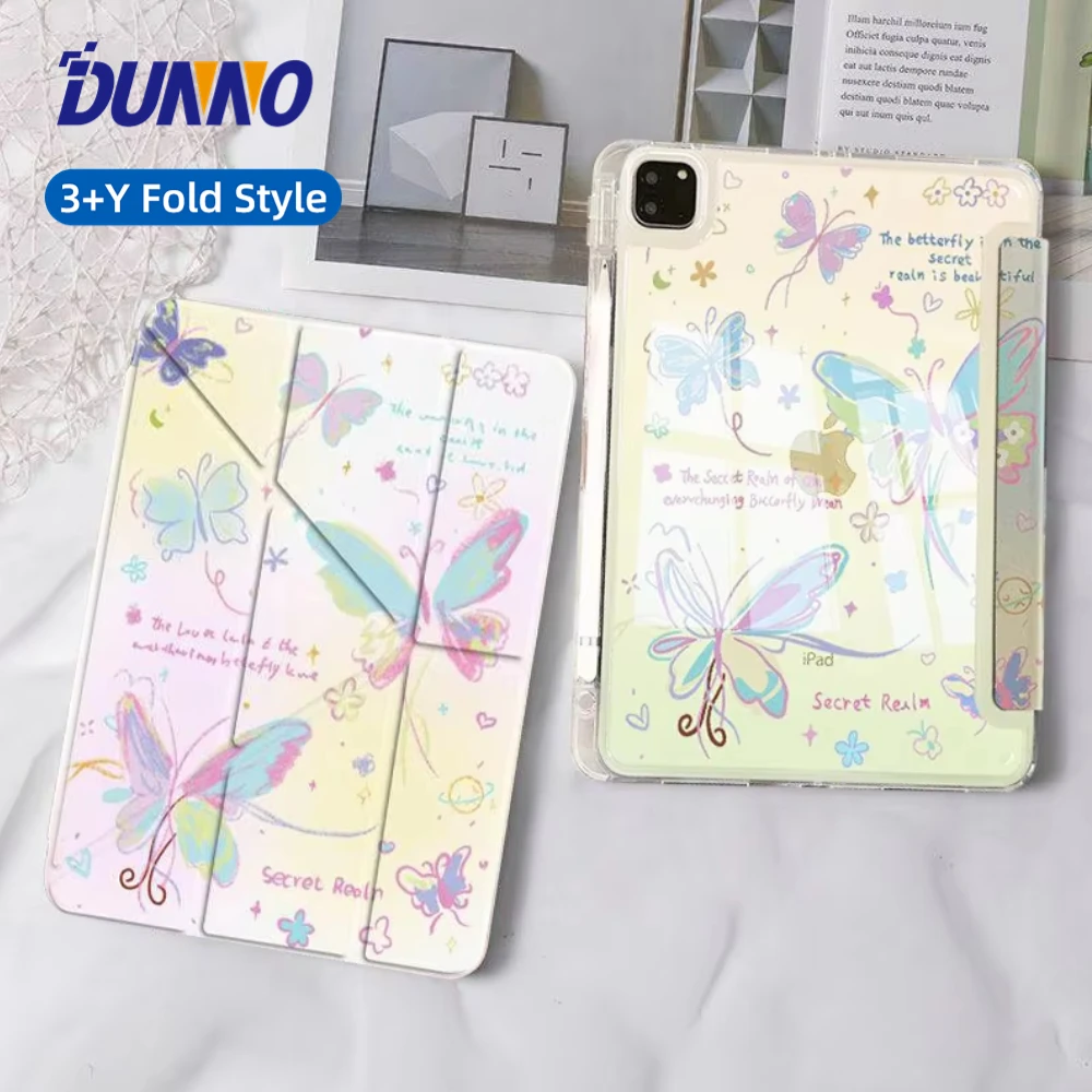 

2025 New 3+Y fold Case for IPad 11th A16 Pro Air 13 11 M3 M2 M4 2025 12.9 " 9 8 7 6 5 4 10 Th Mini 7 6 Funda Shockproof Cover