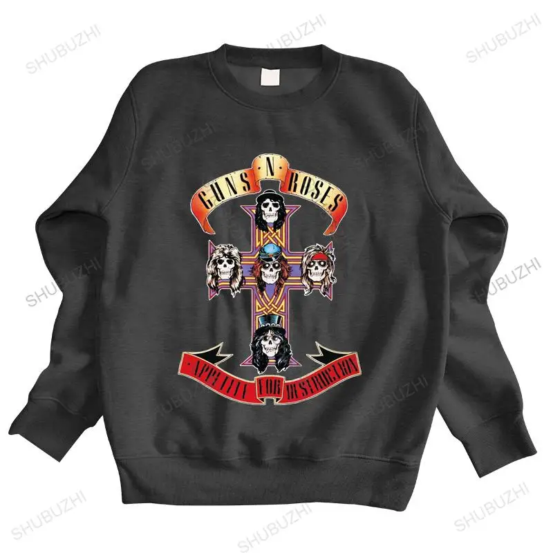 men autumn sweatshirt black hoody Guns N Roses Logo Appetite for Destruction Cross Slash unisex brand spring hoodies spring top