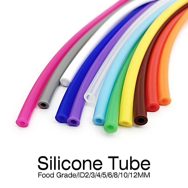 1 Meter ID 2 3 4 5 6 7 8 9 10 12 mm Silicone Tube Flexible Rubber Hose Food Grade Soft Drink Pipe Water Connector Colorful