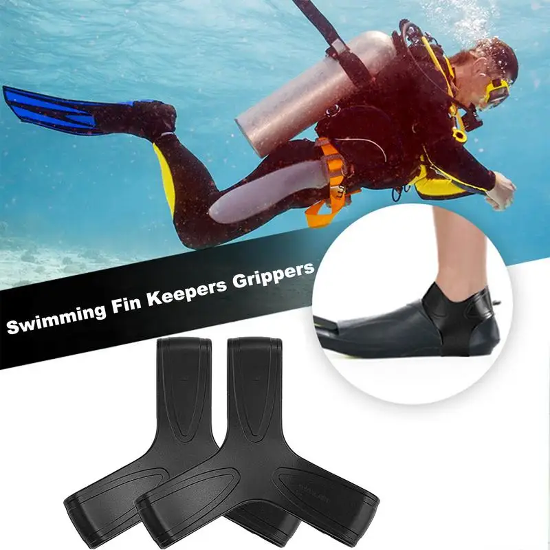 Foot Flippers Holder Soft Silicone Swimming Fins Holder Diving Fins Gripper Elastic Foot Flippers Keepers for Freediving