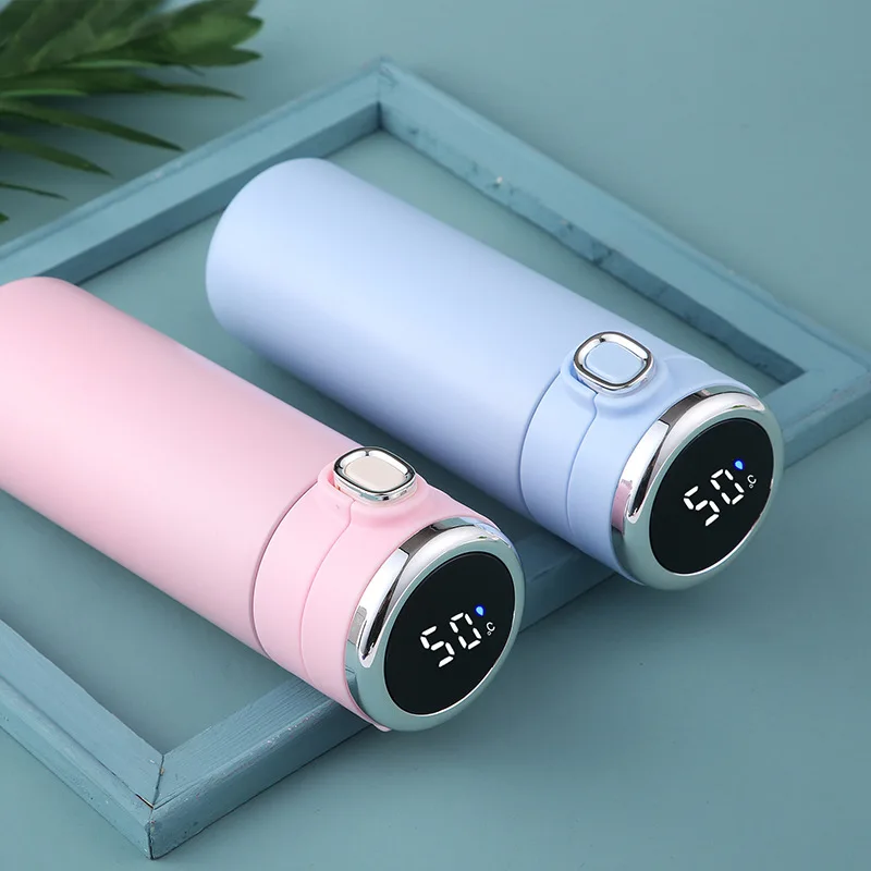 420 مللي سنوبي قوارير مفرغة 304 الفولاذ المقاوم للصدأ عرض درجة الحرارة كوب قارورة عازلة فراغ معزول زجاجة طالب الشاي زجاجة ماء