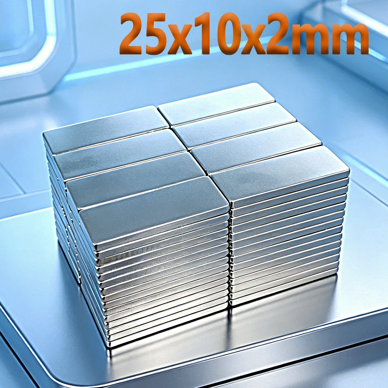 N35 NdfeB 25x10x2mm Magnet Square Shape Permanent Magnetic Imanes 25*10*2mm Accessory Neodymium Fridge Office Magnet 5-100pcs