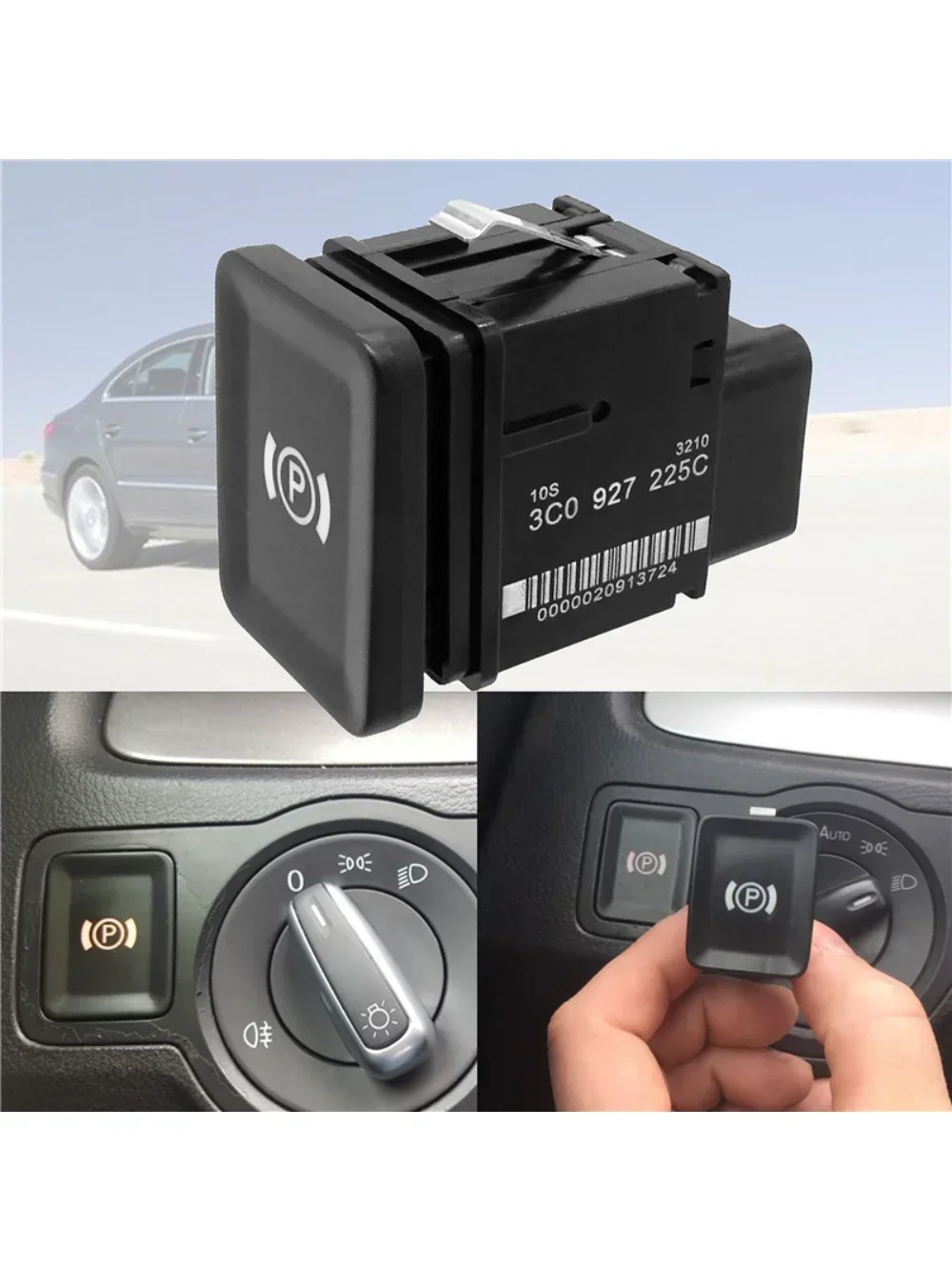Interrupteur de bouton de stationnement de frein à main électronique de voiture pour VW Volkswagen Passat B6 C6 CC 3C 0927225 C 05-2011 Pièce de rechange