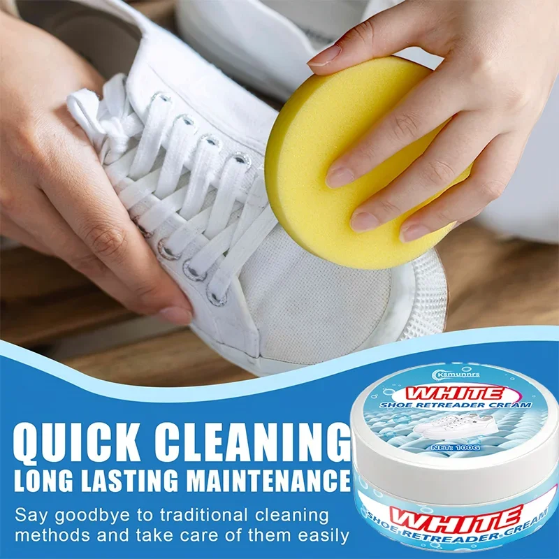 Instant White Shoe Cleaner for Sneakers Canvas & Synthetic Leather Stain Remover And Whitening Easy-to-Use Shoe Care Product