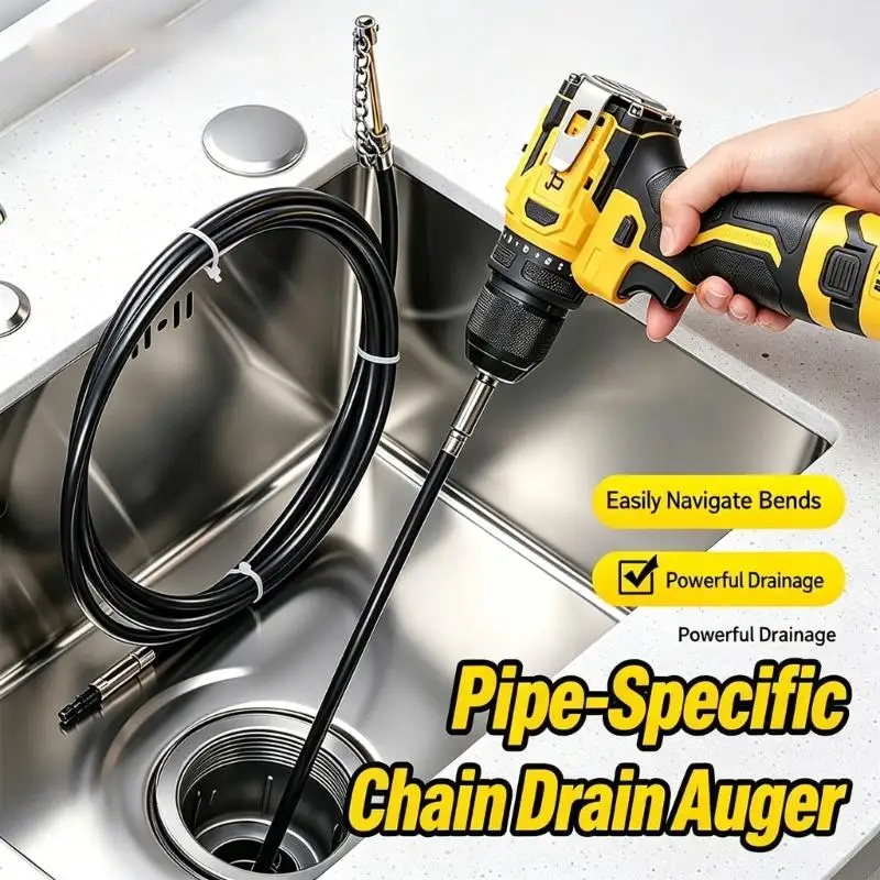 Heavy Duty Drain Snakes Pipe Cleaner Chain Spring for Bathroom Kitchen Sink 55KF